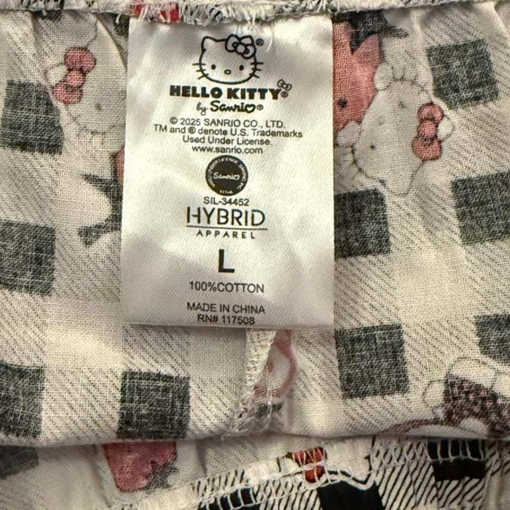 Hello Kitty gingham shorts Sanrio Size L 100% Cotton New - Picture 7 of 7